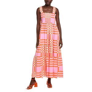 Ipponelli Womens  Tiered Maxi Dress, Orange